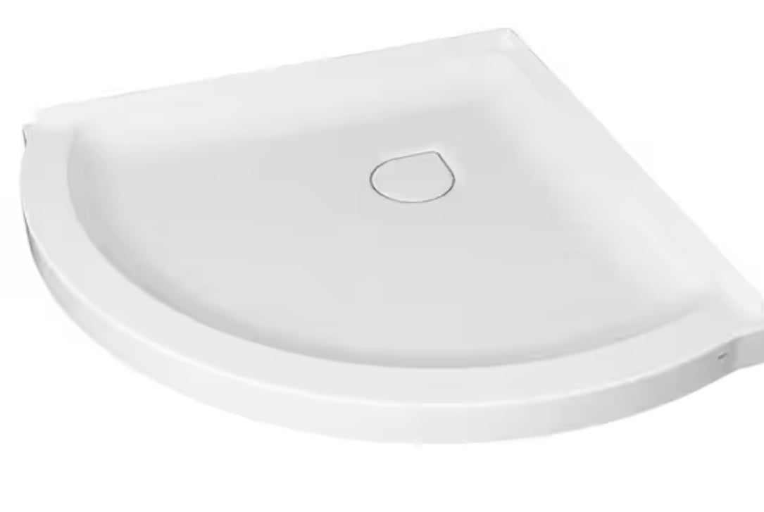 Ovation Curve 36 in. L x 36 in. W Corner Shower Pan Base with Center Drain in Arctic White