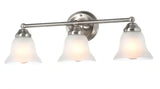 Ashhurst 3-Light Brushed Nickel Classic Traditional Bathroom Vanity Light with Frosted Glass Shades