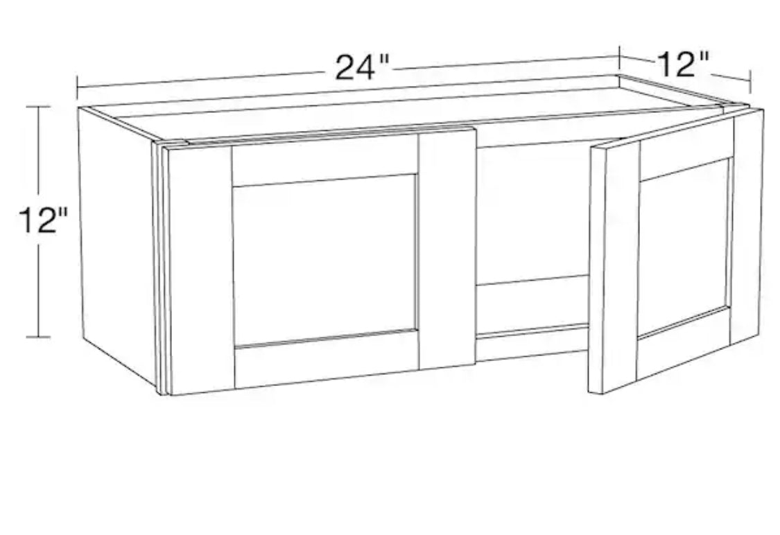 Richmond Verona White Plywood Shaker Ready to Assemble Wall Kitchen Laundry Cabinet Sft Cls 24 in W x 12 in D x 12 in H