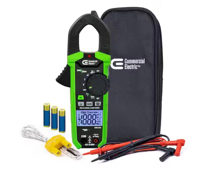 400 Amp AC True RMS Digital Clamp Meter with Temperature