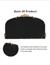 36.6 in. W x 21.7 in. H Ornate Baroque Antique Brass Vintage Stainless Metal Frame Arched Wall Mirror