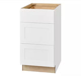 Avondale Shaker Alpine White Quick Assemble Plywood 18 in Drawer Base Kitchen Cabinet (18 in W x 24 in D x 34.5 in H)