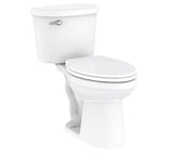 Maxwell Choice 12 in. Rough-in 2-Piece 1.28 GPF Single Flush Elongated Chair Height Toilet in White with Soft Close Seat