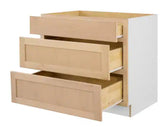 36 in. W x 24 in. D x 34.5 in. H Ready to Assemble Drawer Base Kitchen Cabinet in Unfinished with CLICKREADY Technology