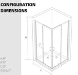 36 in. W x 72 in. H Double Sliding Framed Corner Shower Enclosure in Polished Chrome Finish