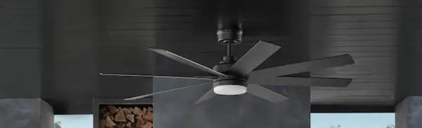 Celene II 62 in. Indoor/Outdoor Matte Black DC Motor Ceiling Fan with Adjustable White Integrated LED w/ Remote Included