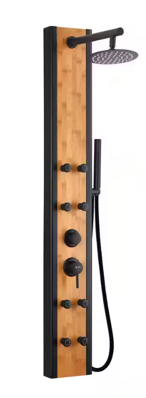 57 In. 8-Jet Multifunction Shower Panel System With Adjustable Rainfall Shower Head And Handheld Shower head