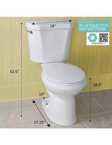 10 in. Rough in. 2-Piece 1.28 GPF Single Flush Round Front Toilet in White, Seat Included