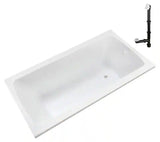 N-4360-751-WH 66 in. x 34 in. Rectangular Acrylic Soaking Drop-In Bathtub, with Reversible Drain in Glossy White