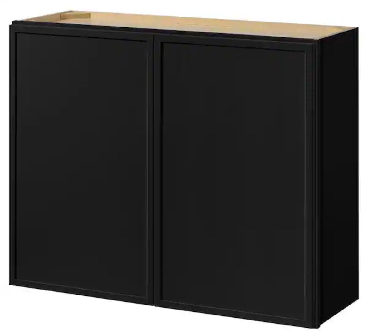 Leyton 36 in. W x 12 in. D x 30 in. H Ready to Assemble Plywood Slim Shaker Wall Kitchen Cabinet in Raven Black