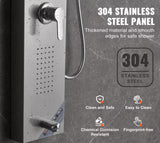 Shower Panel System 5 Shower Modes LED Shower Panel Tower Rainfall Waterfall 2 Body Massage Jets Handheld Shower Head