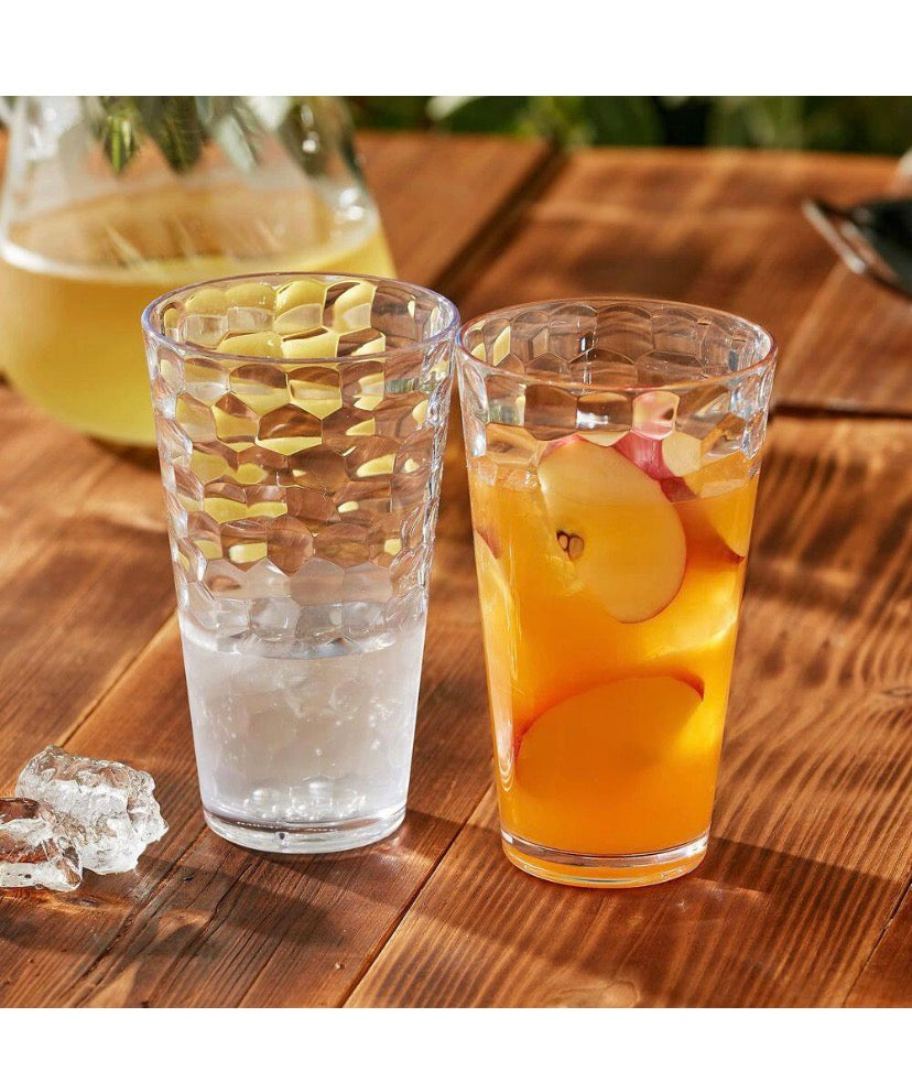 24 oz. Plastic Tumblers Set of 8, Reusable Cups, Stackable, BPA-Free, Shatter-Proof, Dishwasher-Safe