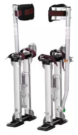 Adjustable Drywall Stilts, 18 in. to 30 in. Aluminum Tool Stilts with Protective Knee Pads, Non-Slip Work Stilts, Silver