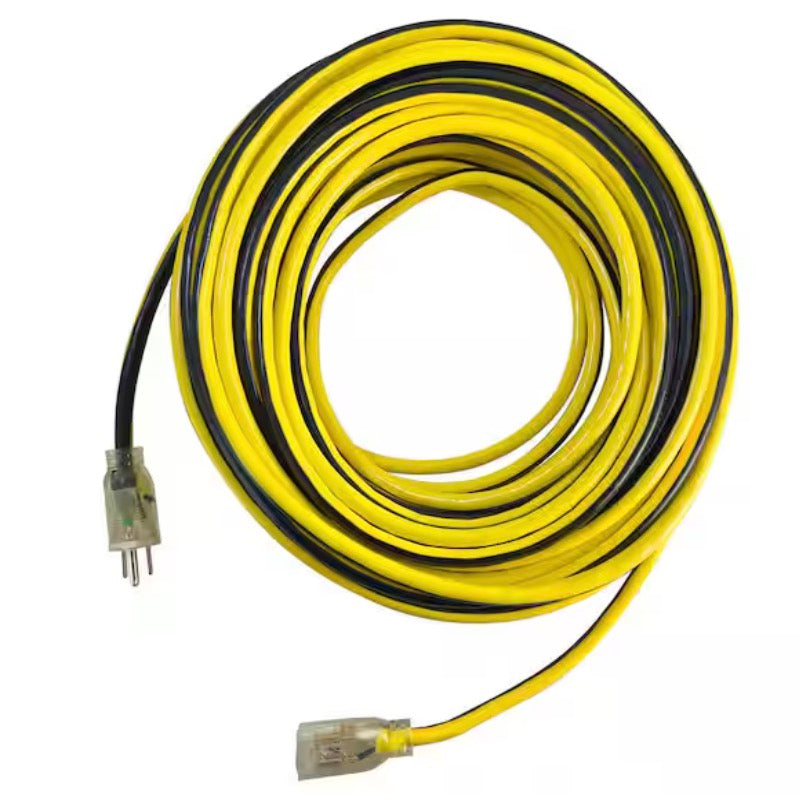 VividFlex 50 ft. 12 / 3 Heavy Duty Indoor/Outdoor Extension Cord with Lighted End, Yellow