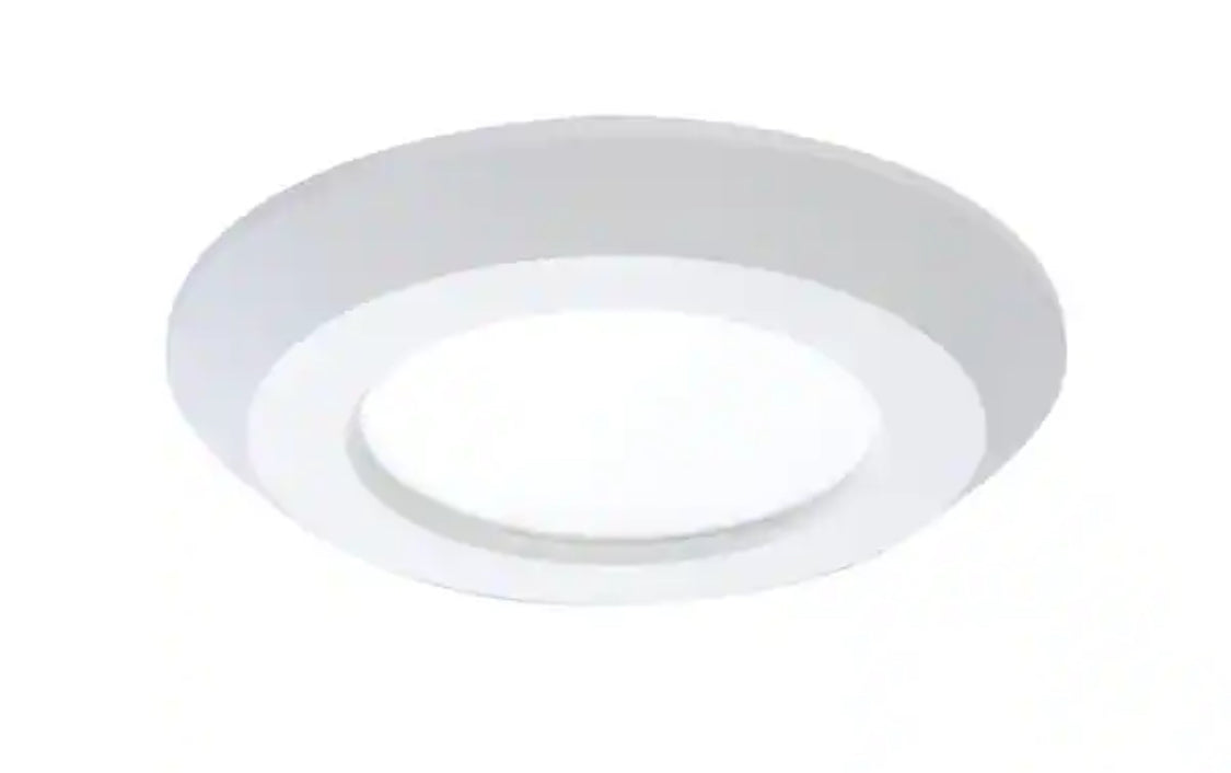 4 in. 2700K-5000K Selectable CCT Surface Integrated LED Downlight Recessed Light with White Round Trim