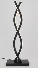 Wave 18 in. Black Modern Dimmable Integrated LED Table Lamp for Living Room