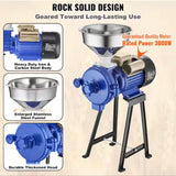 3000-Watt Electric Grain Mill Grinder, Commercial Spice and Corn Mill with Adjustable Thickness, Heavy Duty Wheat