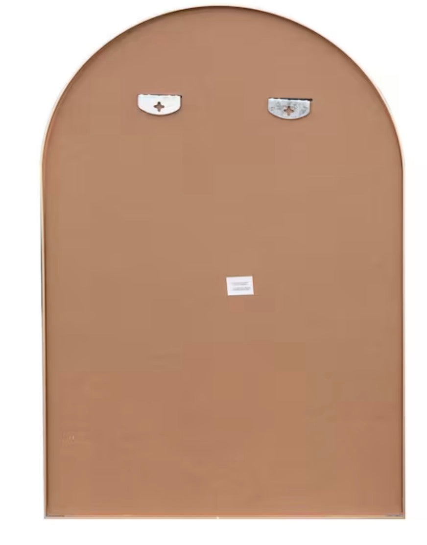 Elodie 24 in. W x 36 in. H Medium Arched Metal Framed Wall Mounted Mirror, Gold