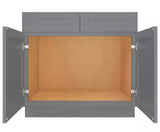 36-in W X 24-in D X 34.5-in H in Shaker Grey Plywood Ready to Assemble Floor Sink Base Kitchen Cabinet