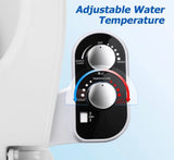 Black Ultra-Slim Hot and Cold Bidet Part Bidet Attachment with Adjustable Pressure Self Cleaning Sprayer Nozzle Control