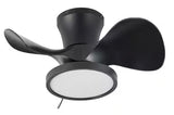 22 in. LED Indoor Black Small Ceiling Fan with Light and Remote and Reversible DC Motor 3 Blades