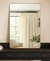20 in. W x 30 in. H Gold Vanity Rectangle Wall Mirror Aluminum Alloy Frame Bathroom Mirror