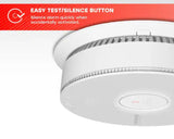 Hardwired and 10-Year Battery Backup Smoke Detector with Photoelectric Sensor and Voice Alert