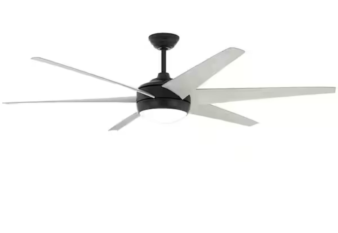 Windward 68 in. White Color Changing Integrated LED Matte Black Ceiling Fan with Light Kit, DC Motor and Remote