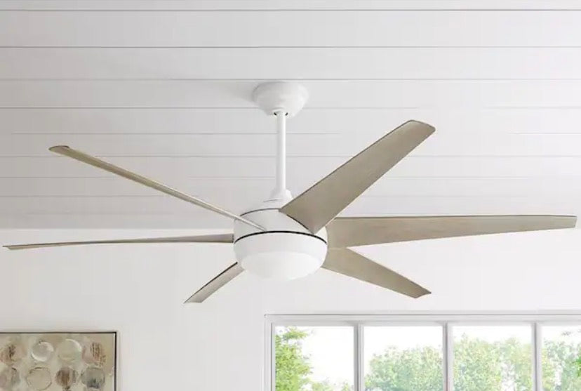 Windward 68 in. White Color Changing Integrated LED Matte White Ceiling Fan with Light Kit, DC Motor and Remote