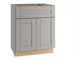Richmond Vesuvius Gray Shaker Stock Ready to Assemble Base Kitchen Cabinet with 2 doors (24 in.x34.5 in. x24 in.)
