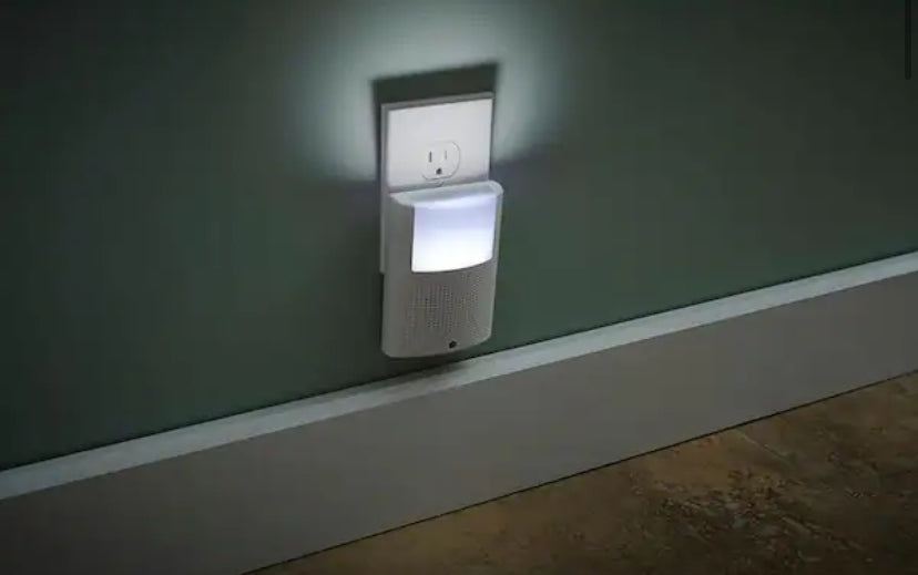 Wireless Plug-In Doorbell Kit with LED Night Light and Wireless Push Button, White