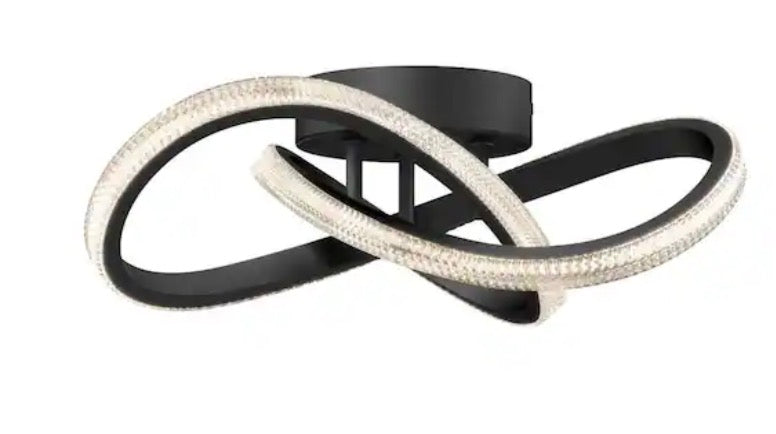 Morgan 13 in. 1 Light Black 5CCT Integrated Selectable LED Flush Mount Ceiling Light