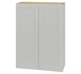Avondale Shaker Dove Gray Quick Assemble Plywood 30 in Wall Cabinet (30 in W x 42 in H x 12 in D)