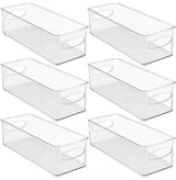 Clear Plastic Storage Bins for Fridge and Pantry Stackable Organizer Set (6-Pack )