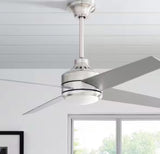 Mercer 52 in. LED Indoor Brushed Nickel Ceiling Fan with Light Kit and Remote Control