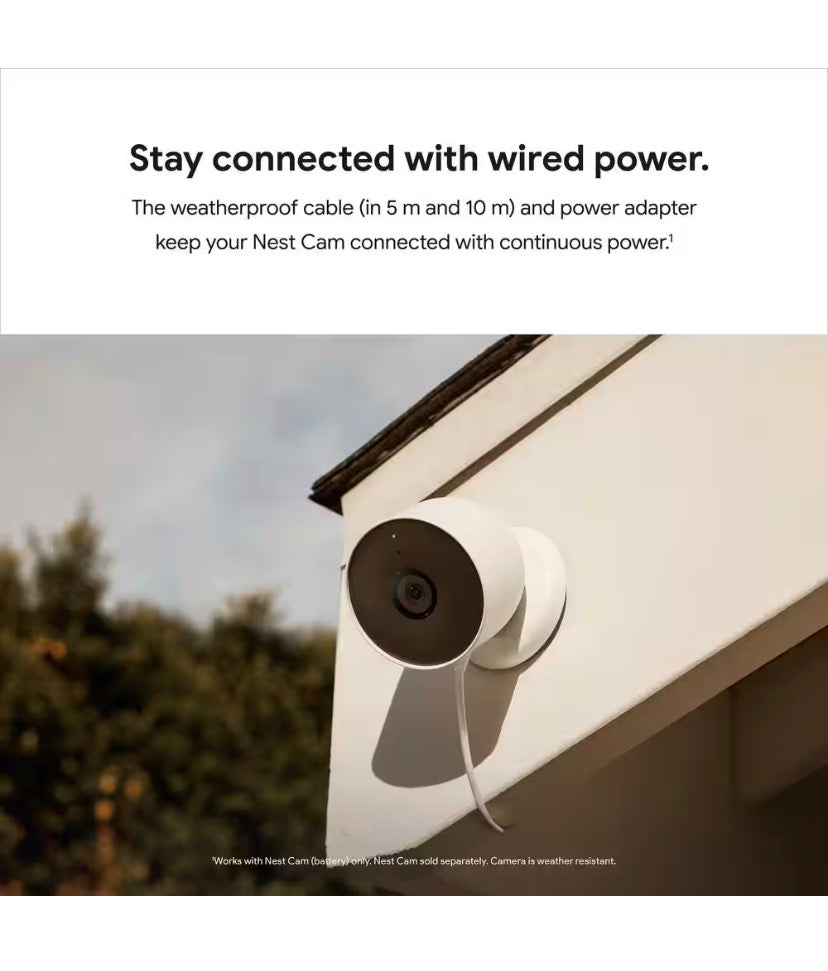 Nest Indoor/Outdoor Wireless Smart Security Camera (Battery) 2-Pack