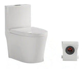 1-Piece Elongated White Macerating Toilet, 0.8/1.28 GPF Dual Flush, with 0.8 HP Macerating Pump, Seat Included