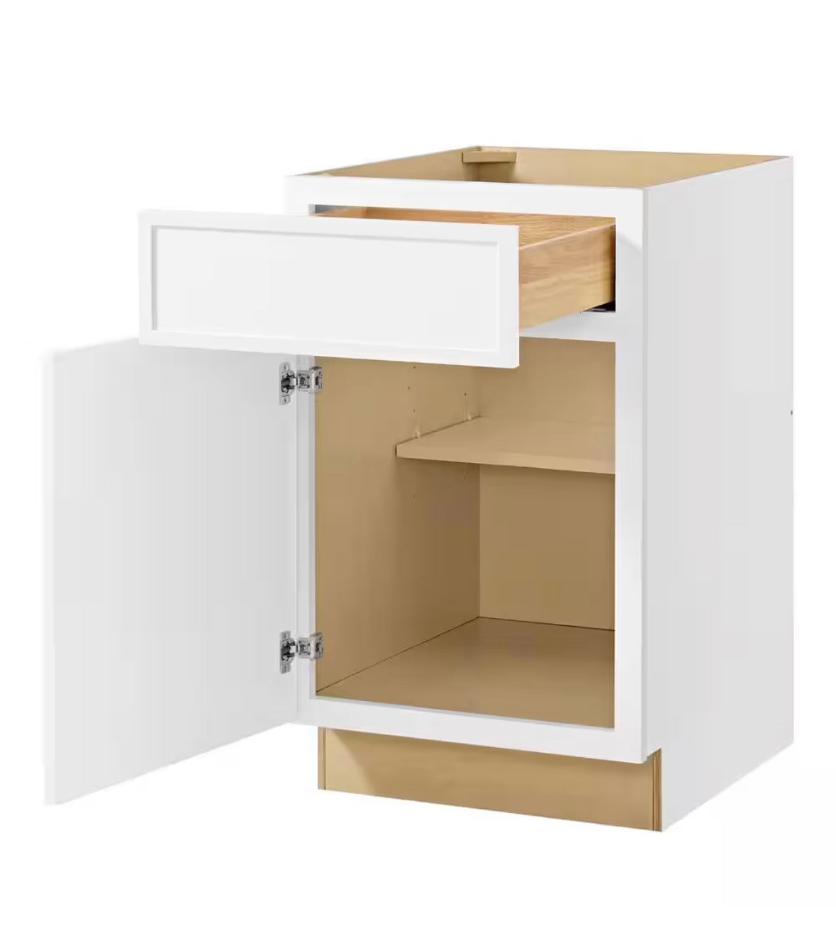 Leyton 21 in. W x 24 in. D x 34.5 in. H Ready to Assemble Plywood Slim Shaker Base Kitchen Cabinet in Alpine White