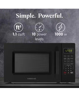 1.1 Cu. Ft. 1000-Watt Compact Microwave Oven, Black