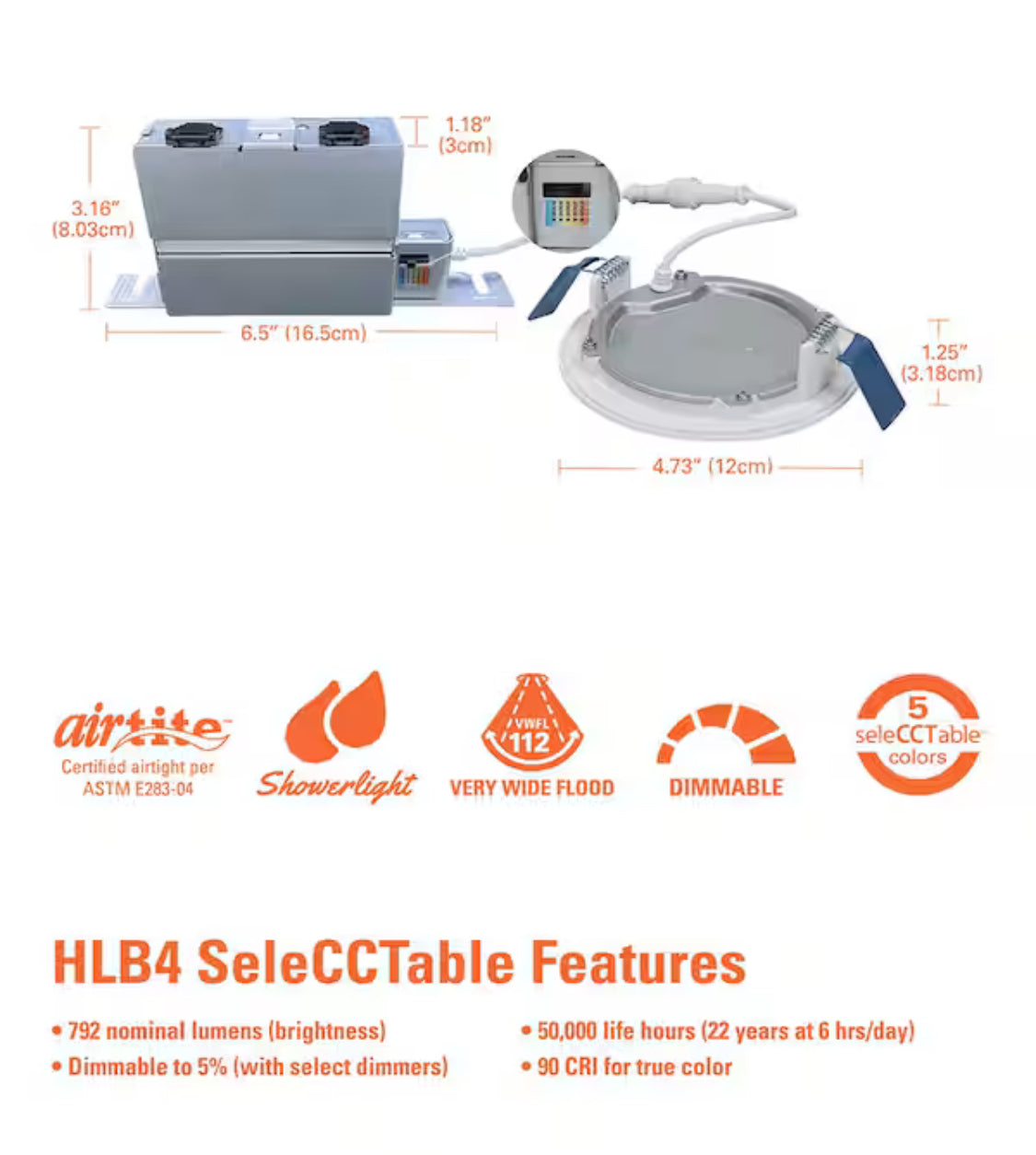 HLB 4 in. Adjustable CCT Canless IC Rated Dimmable Indoor, Outdoor Integrated LED Recessed Light Kit