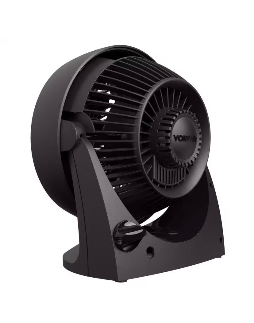 533 7.3 in. Small Whole Room Air Circulator Desk Fan in Black