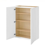 Leyton 30 in. W x 12 in. D x 42 in. H Ready to Assemble Plywood Slim Shaker Wall Kitchen Cabinet in Alpine White