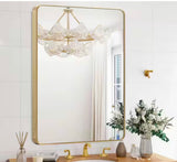 30 in. W x 40.2 in. H Gold Rectangle Aluminum Frame Wall-Mounted Bathroom Mirror/Vanity mirror