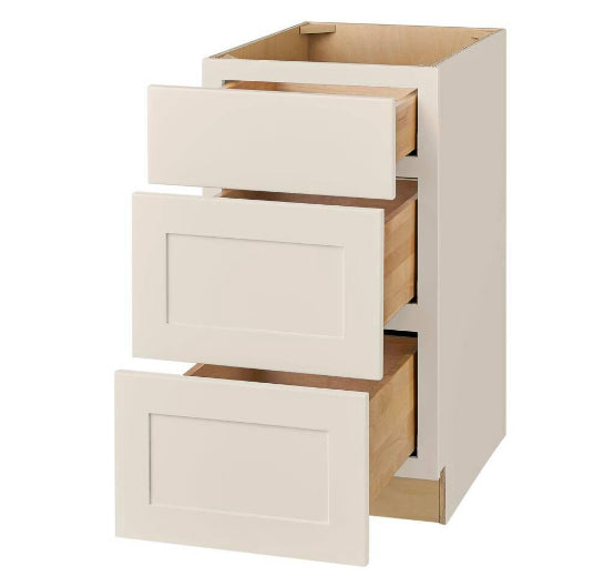 Avondale 18 in. W x 24 in. D x 34.5 in. H Ready to Assemble Plywood Shaker Drawer Base Kitchen Cabinet in Antique White