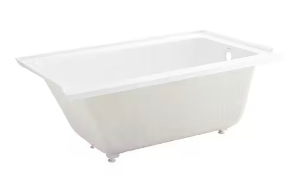 Voltaire 60 x 30 in. Acrylic Right-Hand Drain with Integral Tile Flange Rectangular Drop-in Bathtub in white