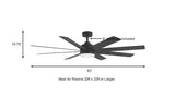 Celene 62 in. LED Indoor/Outdoor Matte Black Ceiling Fan with Light and Remote Control with Color Changing Technology