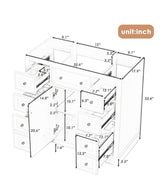 35.60 in. W x 17.90 in. D x 33.40 in. H Bath Vanity Cabinet without Top in White