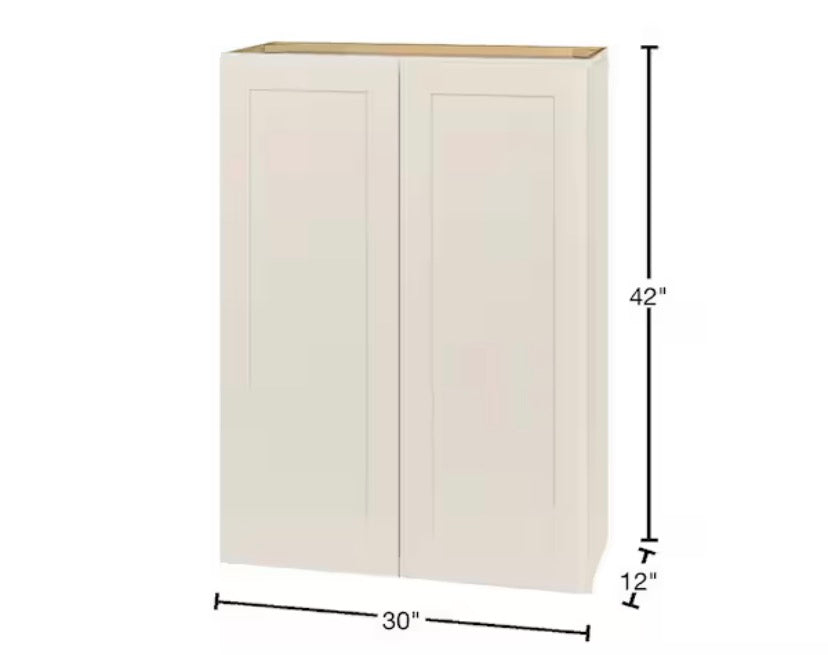 Avondale 30 in. W x 12 in. D x 42 in. H Ready to Assemble Plywood Shaker Wall Kitchen Cabinet in Antique White
