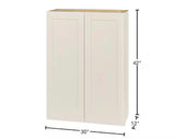 Avondale 30 in. W x 12 in. D x 42 in. H Ready to Assemble Plywood Shaker Wall Kitchen Cabinet in Antique White