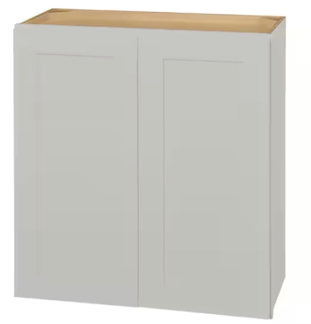 Avondale 27 in. W x 12 in. D x 30 in. H Ready to Assemble Plywood Shaker Wall Kitchen Cabinet in Dove Gray